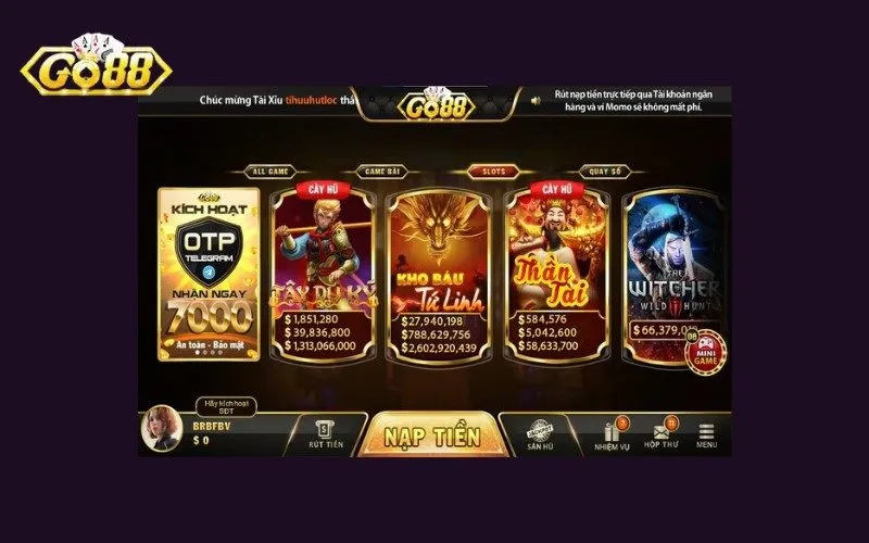 Giao diện của Game nổ hũ Go88 luôn thu hút và bắt mắt người