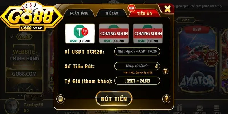 Kiểm tra ví tài khoản để chắc chắn rằng số dư đủ để rút
